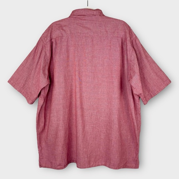 Wrangler Authentics Men's Red Short Sleeve Button Down Shirt 3XLT Casual Western - Picture 2 of 6